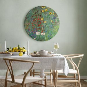 Tableau rond - Gustav Klimt – Farm garden with sunflowers