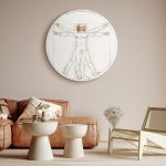 Tableau rond - Leonardo Da Vinci – Vitruvian Man