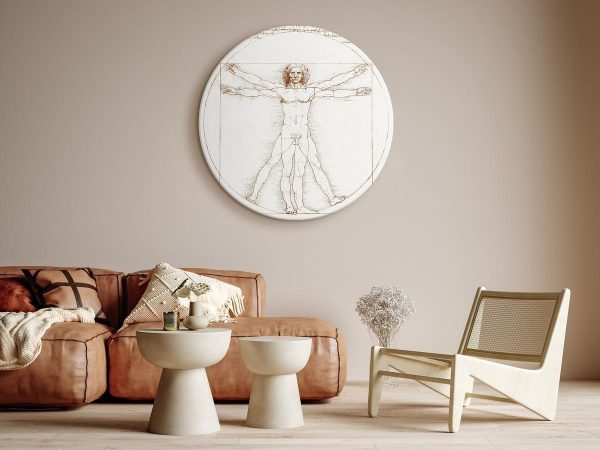 Tableau rond - Leonardo Da Vinci – Vitruvian Man Tableau rond - Leonardo Da Vinci – Vitruvian Man