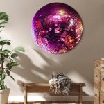 Tableau rond - Magenta disco ball