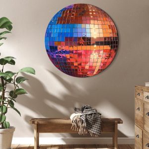 Tableau rond - Old gold disco ball
