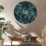 Tableau rond - Oriental Pattern Carpet: Emerald Ornaments and Worn Patterns