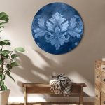 Tableau rond - Ornament in Blue and Cool Colors: Dark Blue Decoration