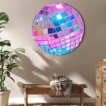 Tableau rond - Pink disco ball