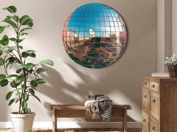 Tableau rond - Platinum disco ball Tableau rond - Platinum disco ball
