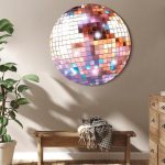 Tableau rond - Rose gold disco ball