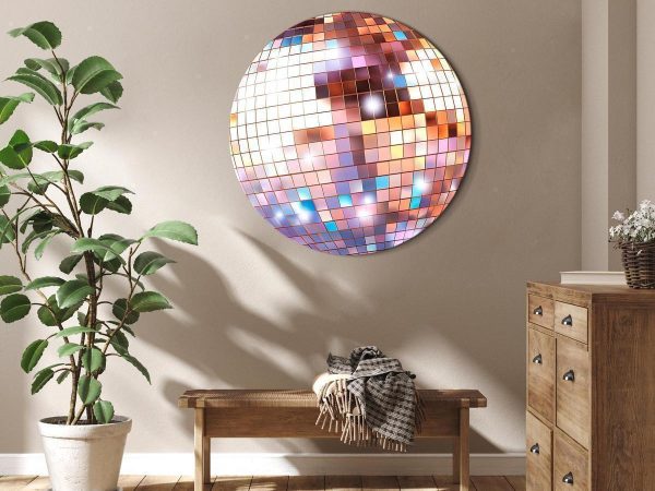 Tableau rond - Rose gold disco ball Tableau rond - Rose gold disco ball