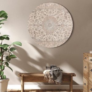 Tableau rond - Sand carpet - worn Persian carpet with rich decorative motifs