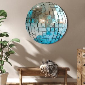 Tableau rond - Sky blue disco ball