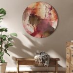 Tableau rond - Spring composition – transparencies and forms in watercolor style