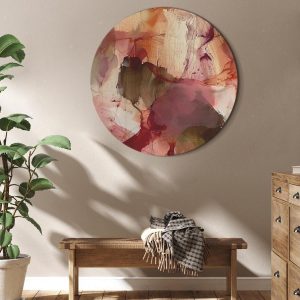 Tableau rond - Spring composition – transparencies and forms in watercolor style