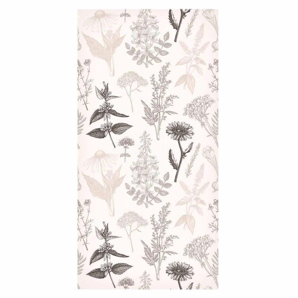 Tapisserie murale - Flowers and herbs in warm greys