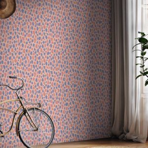 Tapisserie murale - Giraffe Pattern - colorful animal pattern in blue-pink spots