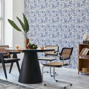 Tapisserie murale - Illustration with blue flowers