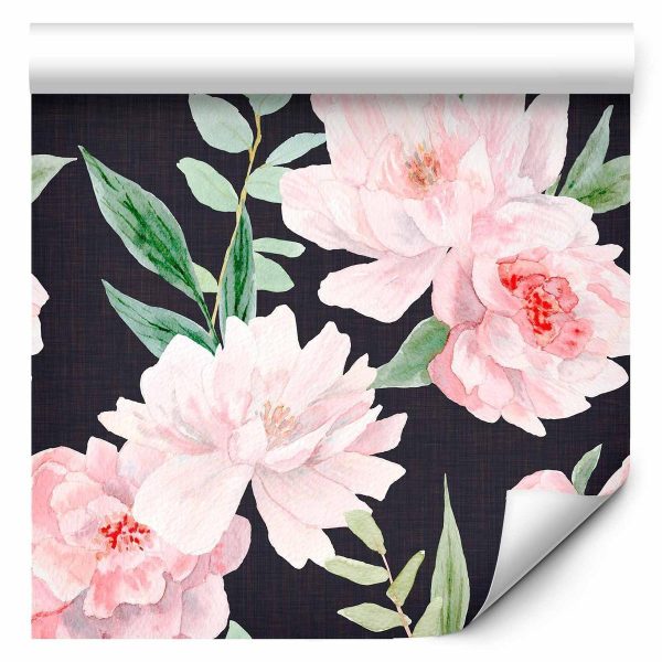 Tapisserie murale - Peonies on graphite background