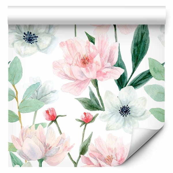 Tapisserie murale - Peonies on white background