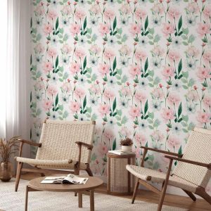 Tapisserie murale - Peonies on white background