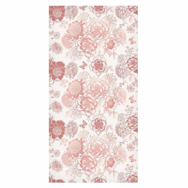 Tapisserie murale - Pink flowers on white background