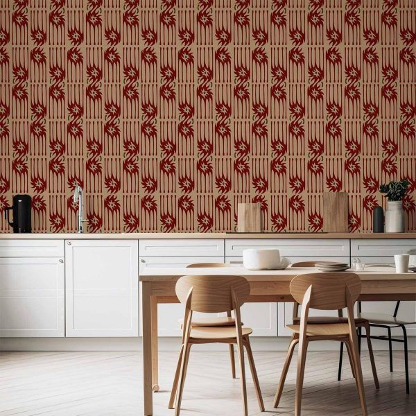 Tapisserie murale - Red claws – irregular shapes on a paper background