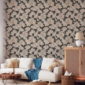 Tapisserie murale - White and beige hares