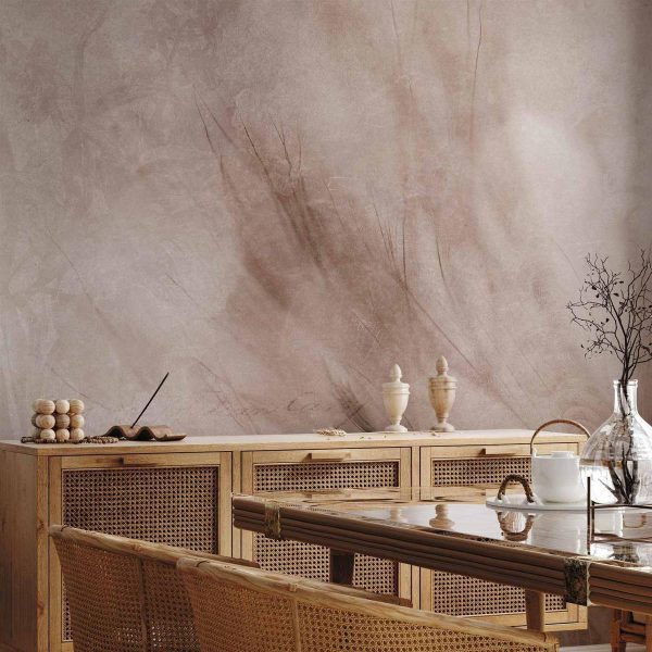 Papier peint - Abstract scandi boho - delicate composition with lettering and flowers