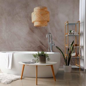 Papier peint - Abstract scandi boho - delicate composition with lettering and flowers