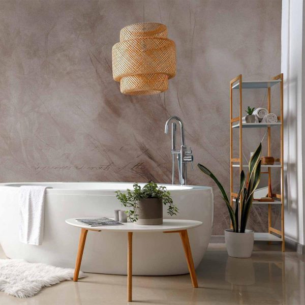 Papier peint - Abstract scandi boho - delicate composition with lettering and flowers