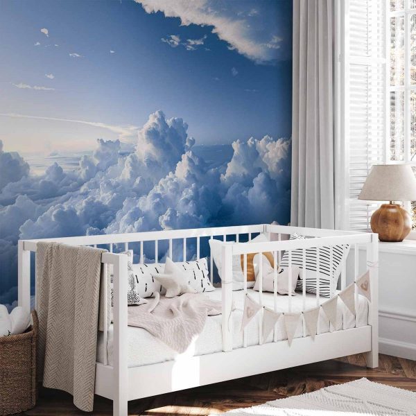 Papier peint - Aerial Landscapes: Rays Lighting Up Fluffy Cloud Formations