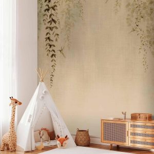 Papier peint - Beige Hummingbirds