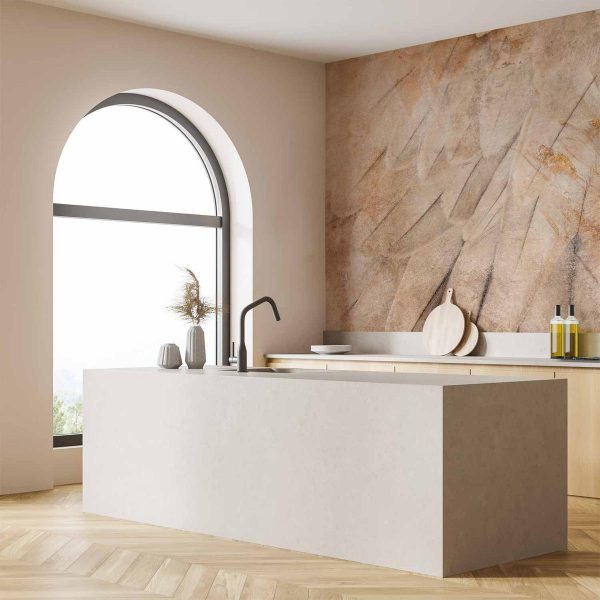 Papier peint - Bird's wings - minimalist close-up on beige feathers with pattern