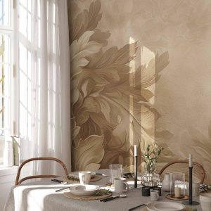 Papier peint - Carved Baroque Ornaments: Rich Composition in Sepia Colors