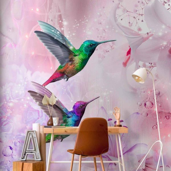 Papier peint - Colourful Hummingbirds (Purple)