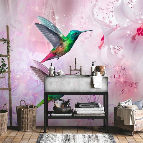 Papier peint - Colourful Hummingbirds (Purple)