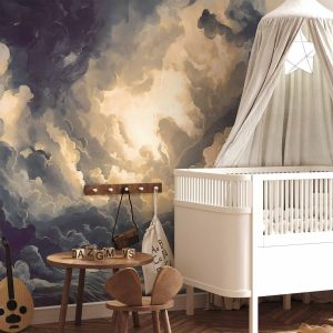 Papier peint - Epic Light Play: The Sun Battling for Dominance Over the Clouds