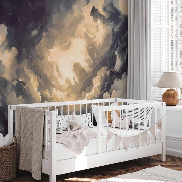 Papier peint - Epic Light Play: The Sun Battling for Dominance Over the Clouds