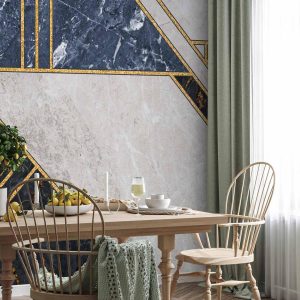 Papier peint - Expressive Pattern in Gold and Garnet