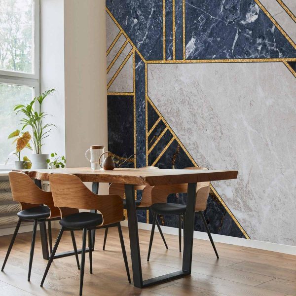 Papier peint - Expressive Pattern in Gold and Garnet