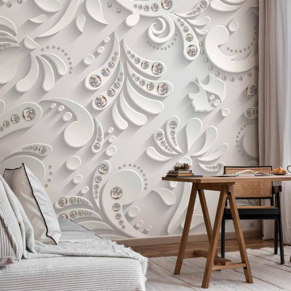 Papier peint - Flowers with Crystals