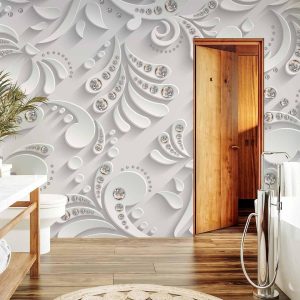 Papier peint - Flowers with Crystals