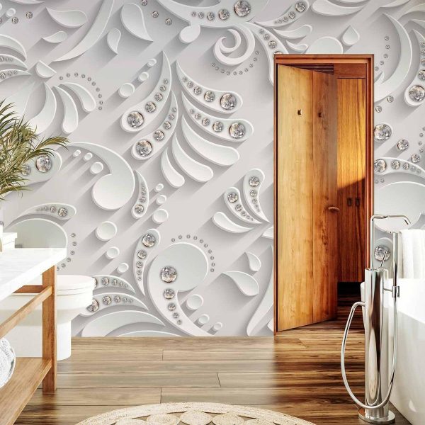 Papier peint - Flowers with Crystals