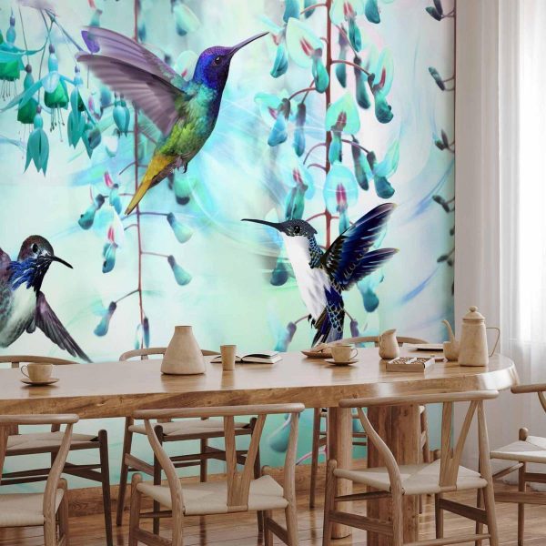 Papier peint - Flying Hummingbirds (Green)
