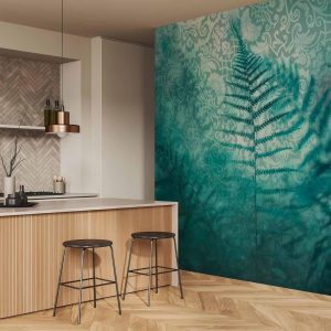 Papier peint - In a forest retreat - abstract composition with ferns and patterns