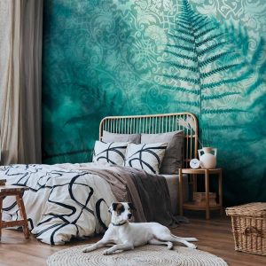 Papier peint - In a forest retreat - abstract composition with ferns and patterns