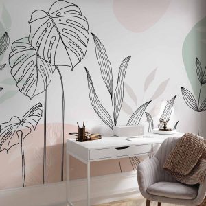 Papier peint - Leaves in Pastels