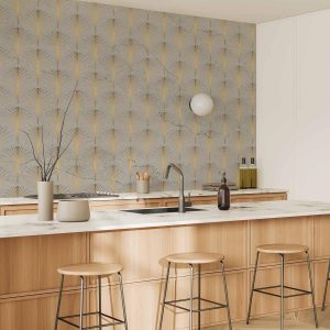 Papier peint - Linear Pattern With Gold