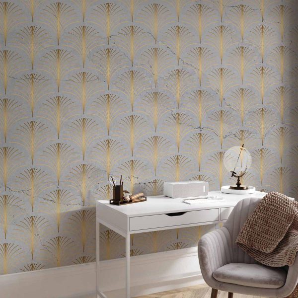 Papier peint - Linear Pattern With Gold