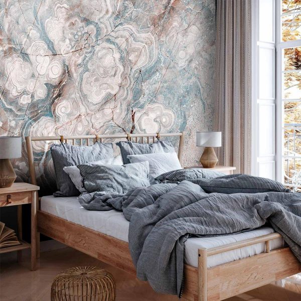 Papier peint - Marble Flowers - Natural Stone Structures in Pastel Colours