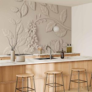 Papier peint - Paper Flowers (Cream)