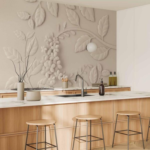 Papier peint - Paper Flowers (Cream)