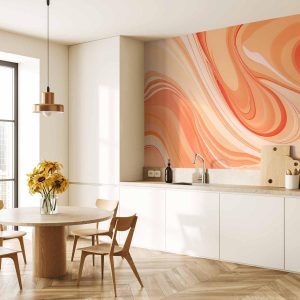 Papier peint - Peach Abstraction - Abstraction with Smoothly Transitioning Colors in Orange Tones